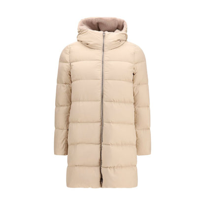 Beige Polyester Full-Length Jacket