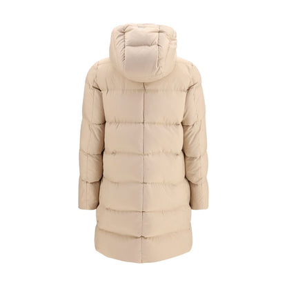 Beige Polyester Full-Length Jacket
