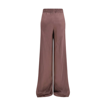 Brown Silk Casual Pants