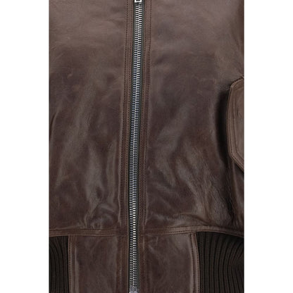 Brown Calf Leather Bos Taurus Bomber