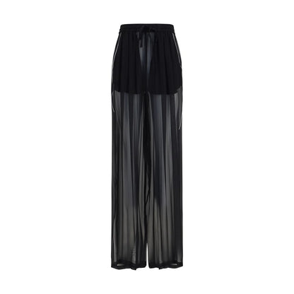 Black Silk Casual Pants