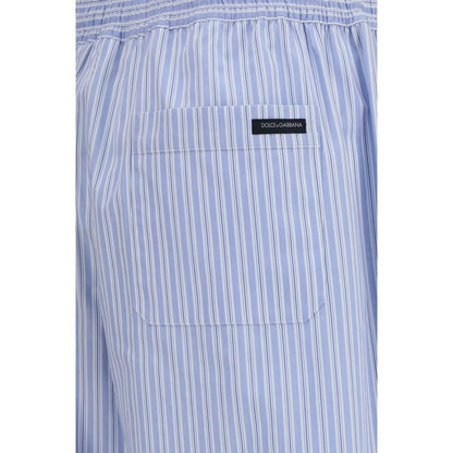 Blue Cotton Casual Pants