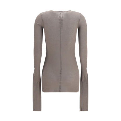 Gray Viscose Long Sleeve T-Shirt