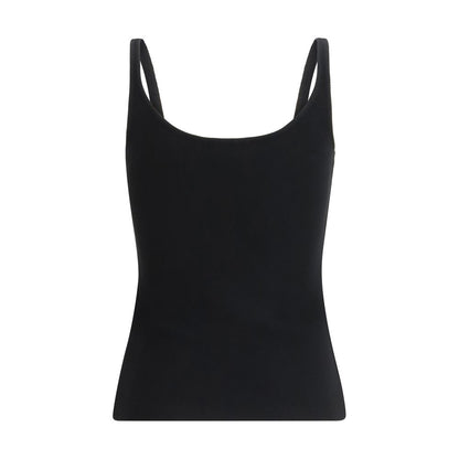 Black Cotton Sleeveles T-Shirt
