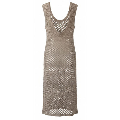 Beige Cotton Women Dress