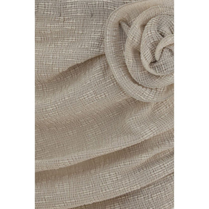 Beige Lycra Mini Skirt