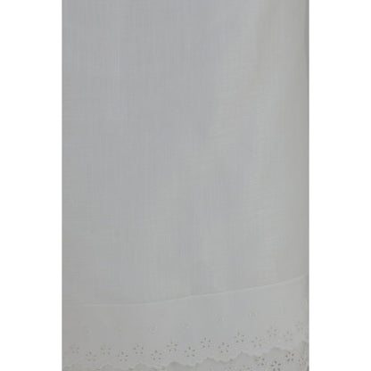 White Cotton Midi Skirt