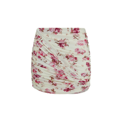 Beige Polyamide Mini Skirt