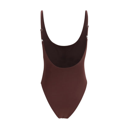 Bordeaux Polyamide One-Piece Swimsuit