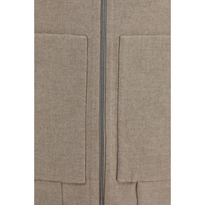 Beige Cashmere Full-Length Jacket