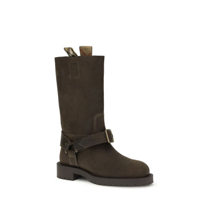 Brown Calf Leather Bos Taurus Lace-Up Boots