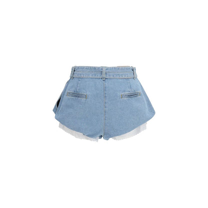 Blue Cotton Bermuda Shorts