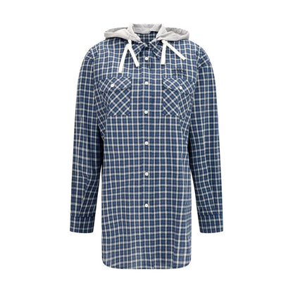 Blue Cotton Pattern Shirt