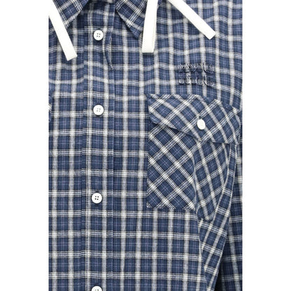 Blue Cotton Pattern Shirt
