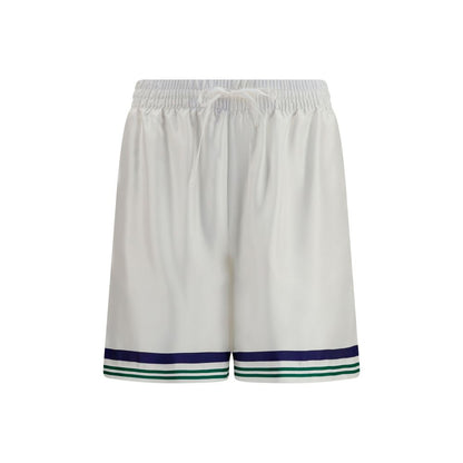 White Silk Bermuda Shorts