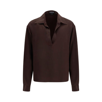 Brown Silk Dress Shirt