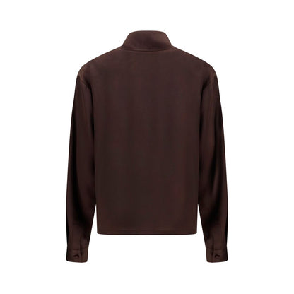 Brown Silk Dress Shirt