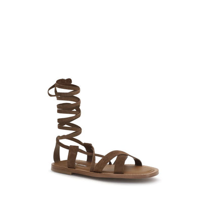 Brown Calf Leather Bos Taurus Strap-On Sandals