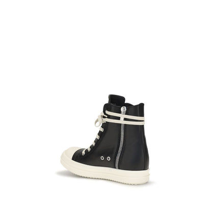 Black Calf Leather Bos Taurus High Top Sneakers