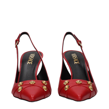 Red Leather High Heel Pumps