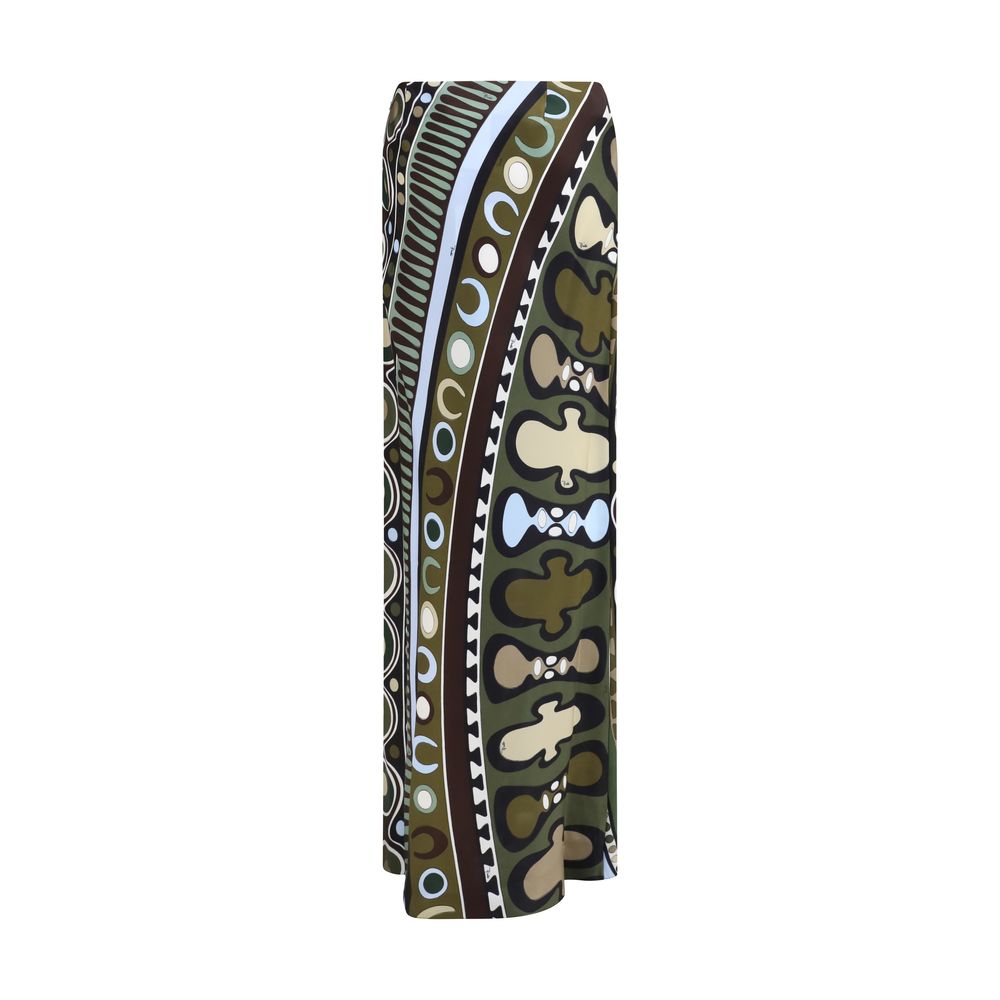 Multicolor Viscose Long Skirt