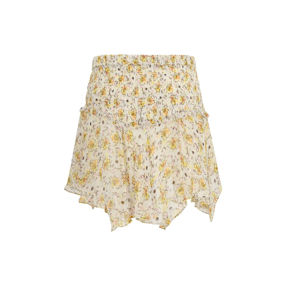 Beige Viscose Mini Skirt