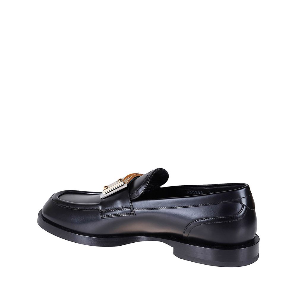 Black Calfskin Slip-On Loafers
