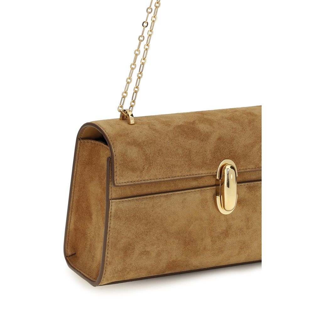 Beige Calf Leather Bos Taurus Shoulder Bag