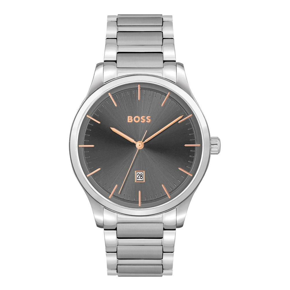 Gray Stainless Steel Dress Watch