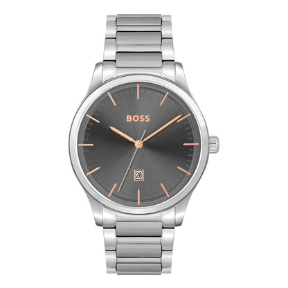 Gray Stainless Steel Dress Watch