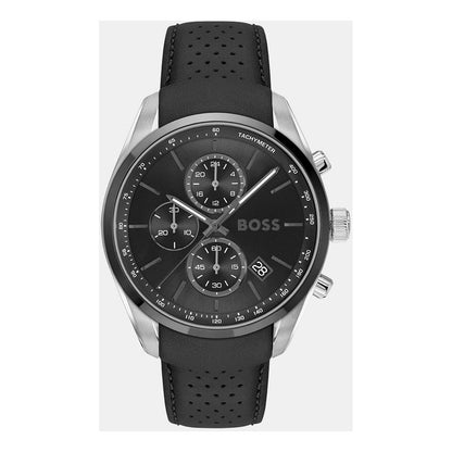 Black Leather Dress Watch