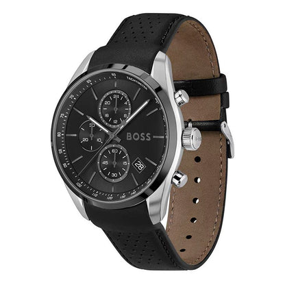 Black Leather Dress Watch