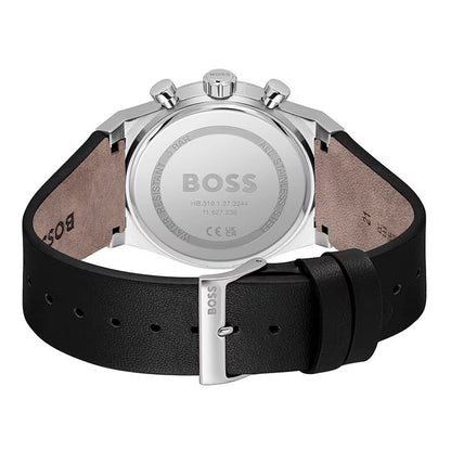 Gray Leather Dress Watch