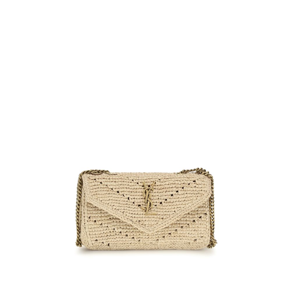 Beige Raffia Shoulder Bag