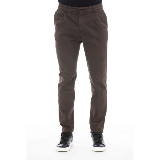 Brown Cotton Men Pant