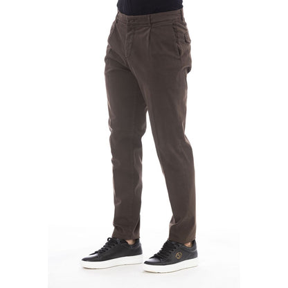 Brown Cotton Men Pant