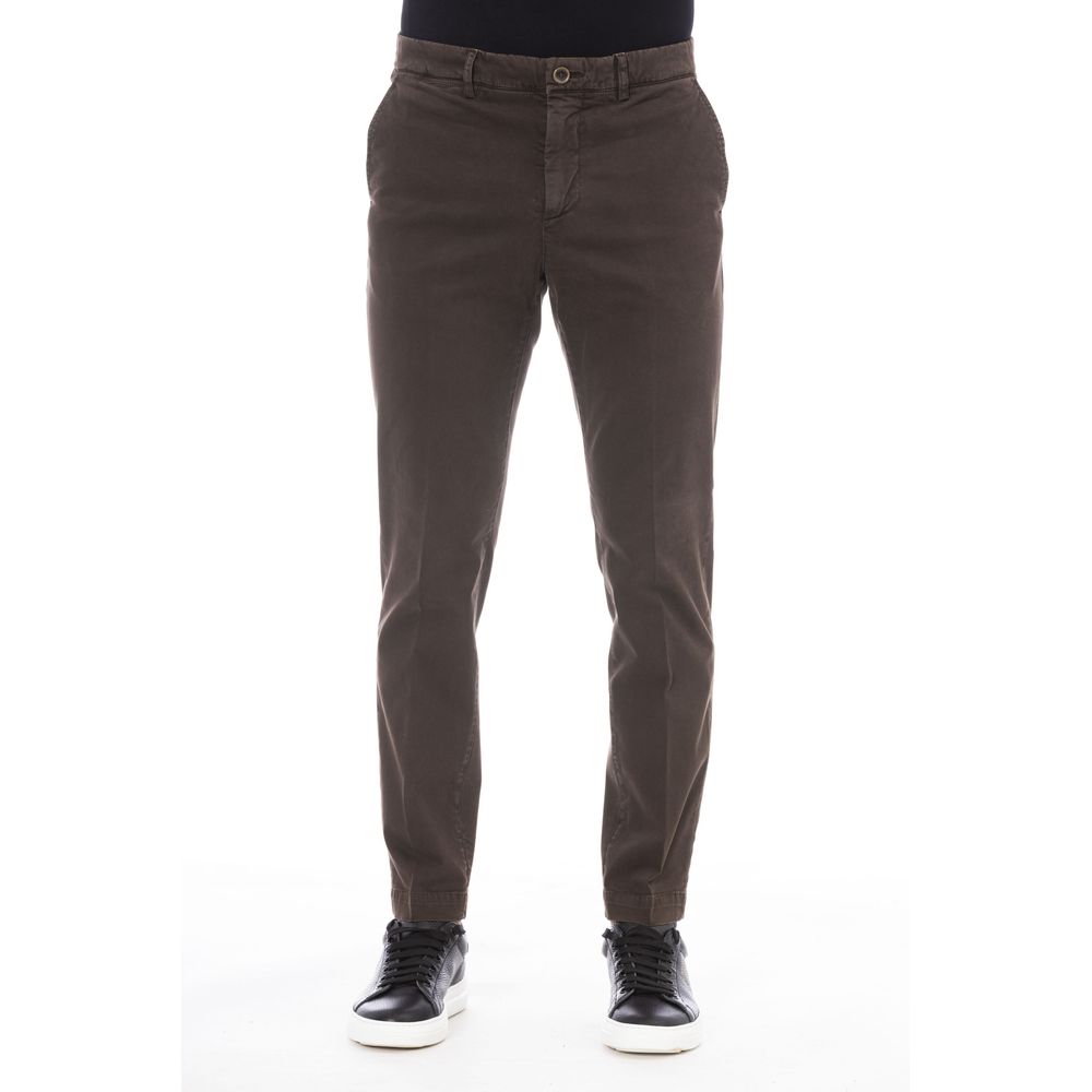 Brown Cotton Men Pants