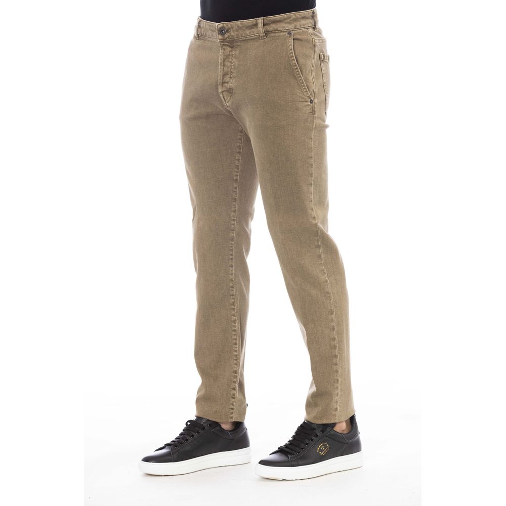 Green Cotton Men Pant