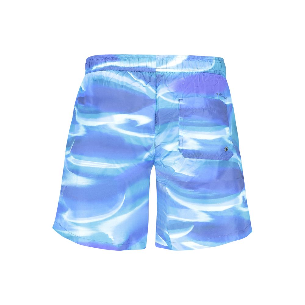 Blue Polyester Men's Swimwear