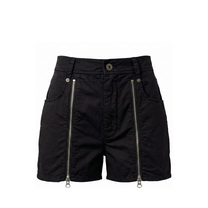 Black Cotton Women Shorts