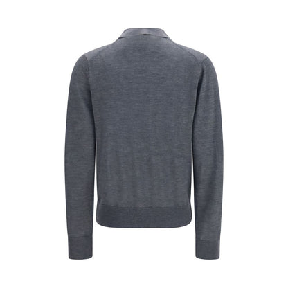 Gray Cashmere Polo Shirt