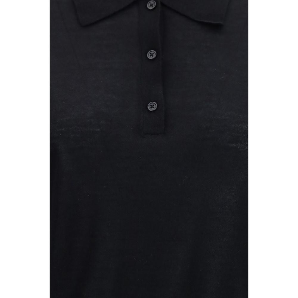 Black Cashmere Polo Shirt