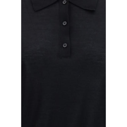 Black Cashmere Polo Shirt