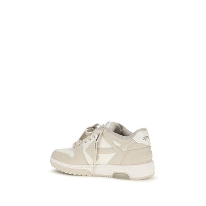 Beige Calf Leather Bos Taurus Low Top Sneakers