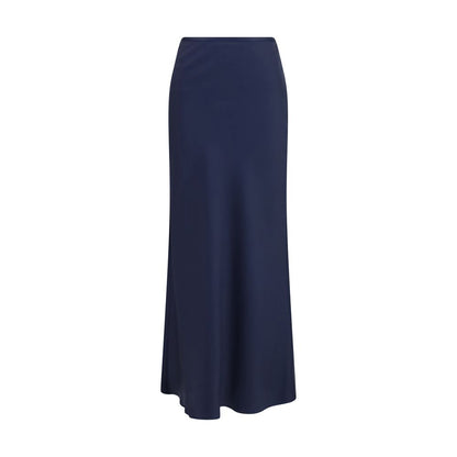 Blue Silk Long Skirt