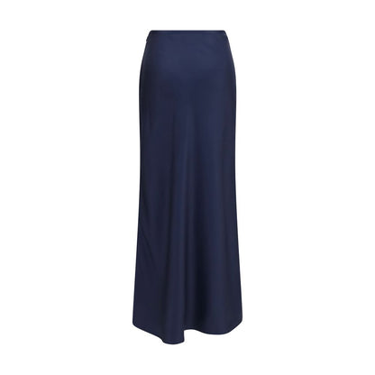 Blue Silk Long Skirt