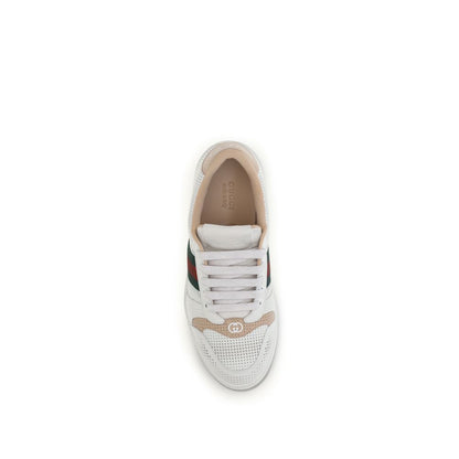 White Calf Leather Bos Taurus Athletic Sneakers
