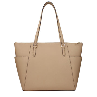 Beige Leather Shoulder Bag