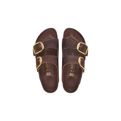 Brown Leather Flat Sandals