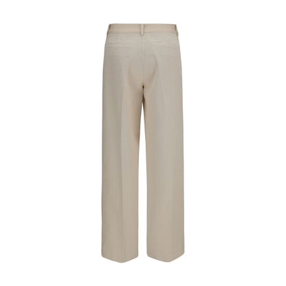 Beige Cotton Chino Pants
